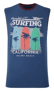 KAM Surfing Cali Ärmelloses T-Shirt Blau meliert